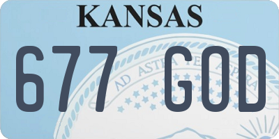 KS license plate 677GOD