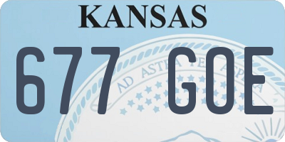 KS license plate 677GOE