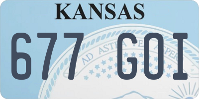 KS license plate 677GOI