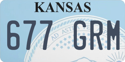 KS license plate 677GRM