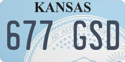 KS license plate 677GSD