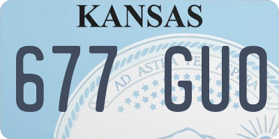 KS license plate 677GUO