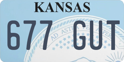KS license plate 677GUT