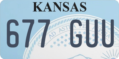 KS license plate 677GUU