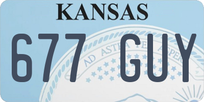 KS license plate 677GUY