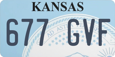 KS license plate 677GVF