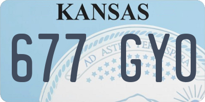 KS license plate 677GYO