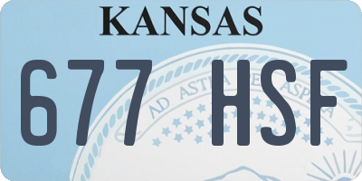 KS license plate 677HSF