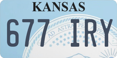 KS license plate 677IRY