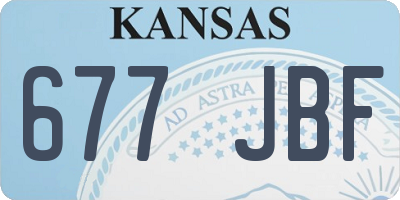 KS license plate 677JBF