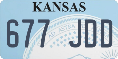 KS license plate 677JDD