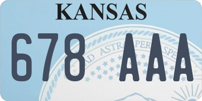 KS license plate 678AAA