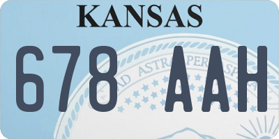 KS license plate 678AAH