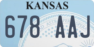 KS license plate 678AAJ