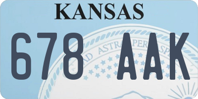 KS license plate 678AAK