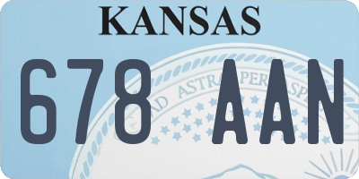 KS license plate 678AAN