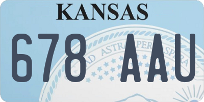 KS license plate 678AAU