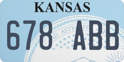 KS license plate 678ABB