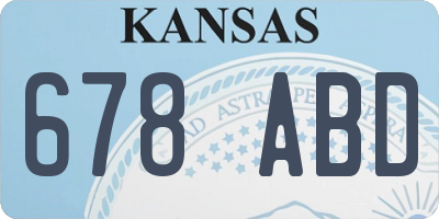 KS license plate 678ABD