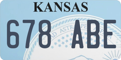 KS license plate 678ABE