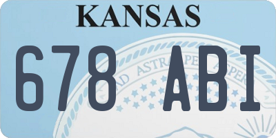 KS license plate 678ABI