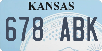 KS license plate 678ABK
