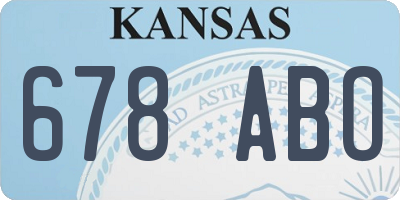 KS license plate 678ABO
