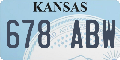 KS license plate 678ABW