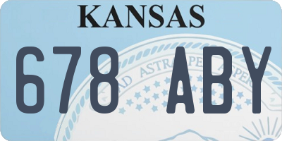 KS license plate 678ABY