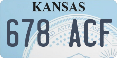 KS license plate 678ACF