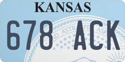 KS license plate 678ACK