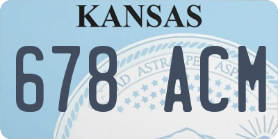 KS license plate 678ACM