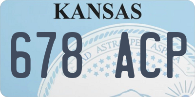 KS license plate 678ACP