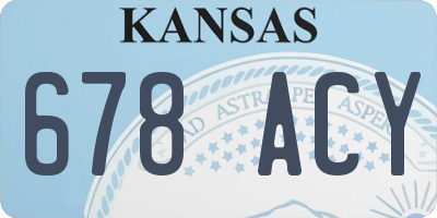 KS license plate 678ACY