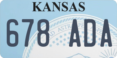 KS license plate 678ADA