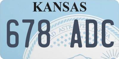 KS license plate 678ADC