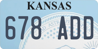 KS license plate 678ADD