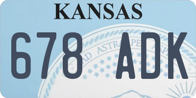 KS license plate 678ADK