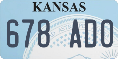 KS license plate 678ADO