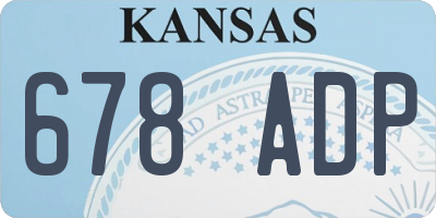 KS license plate 678ADP