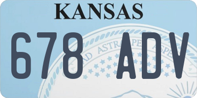KS license plate 678ADV