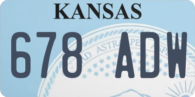 KS license plate 678ADW