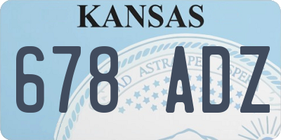 KS license plate 678ADZ