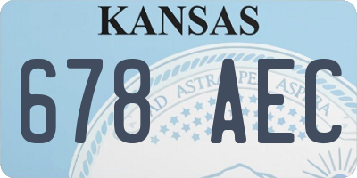 KS license plate 678AEC