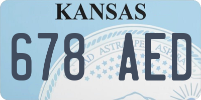 KS license plate 678AED