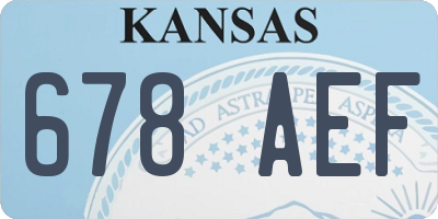 KS license plate 678AEF