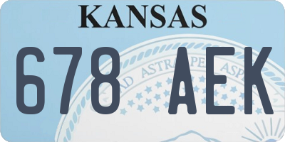 KS license plate 678AEK