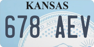 KS license plate 678AEV