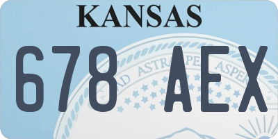 KS license plate 678AEX