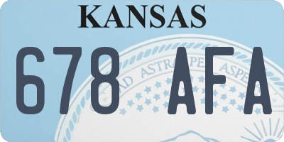 KS license plate 678AFA